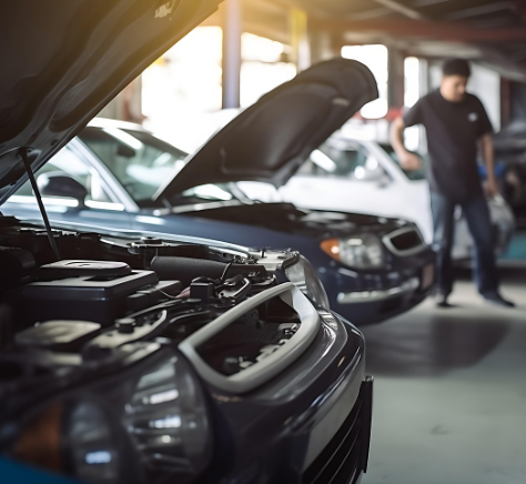 Car maintenance at shop